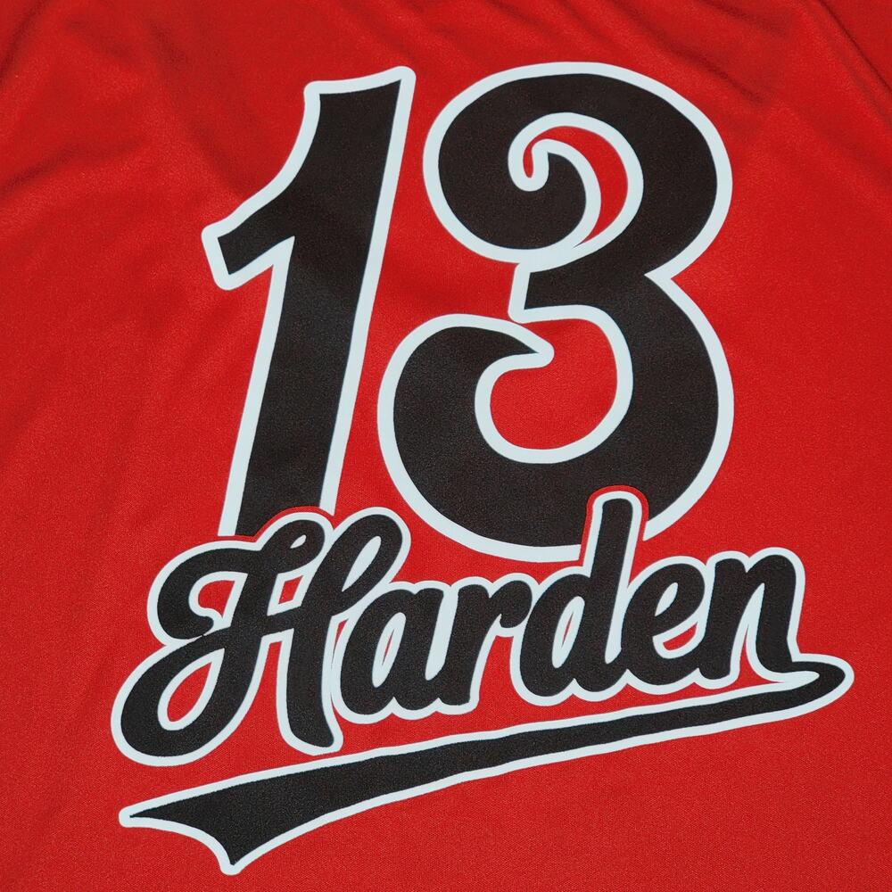 NBA Red V-Neck Tee Houston Rockets "13 Harden" - Size Large* - Picture 4 of 5